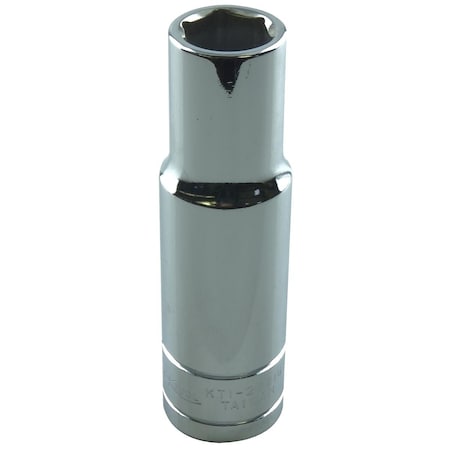 K-Tool International 1/2" Drive, 1/2" SAE Socket, 6 Points, Chrome, Deep, 6 pt., 1/2"Dr, 1/2 KTI-23216